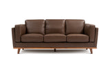 Valencia Artisan Wide Three Seats Leather Sofa, Dark Chocolate Color