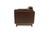 Valencia Artisan Wide Three Seats Leather Sofa, Dark Chocolate Color