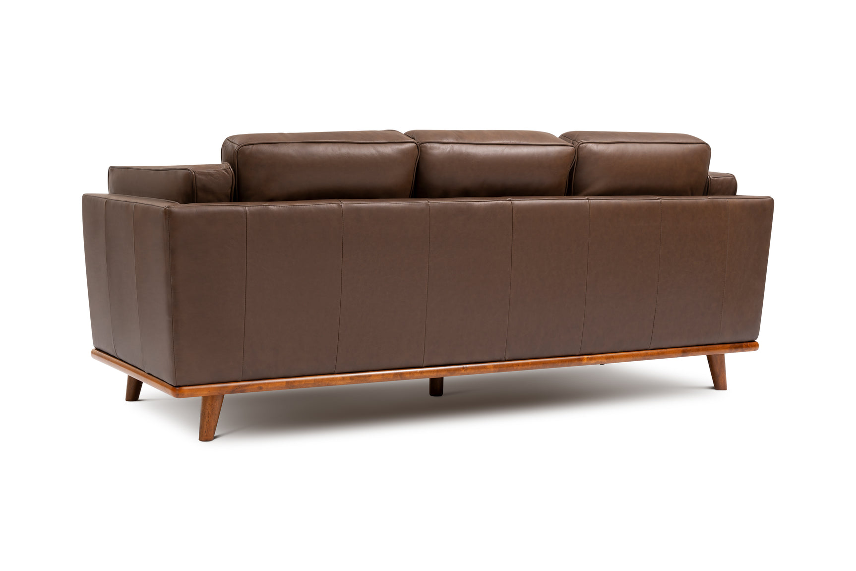 Valencia Artisan Wide Three Seats Leather Sofa, Dark Chocolate Color