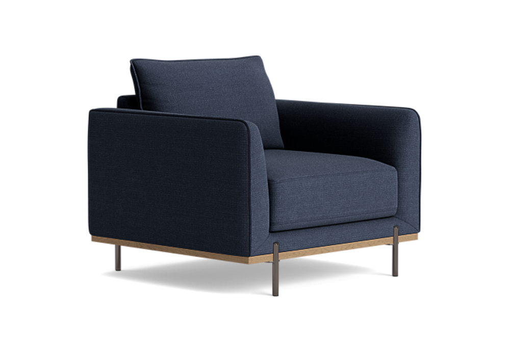 Valencia Azure Contemporary Fabric Accent Chair, Midnight