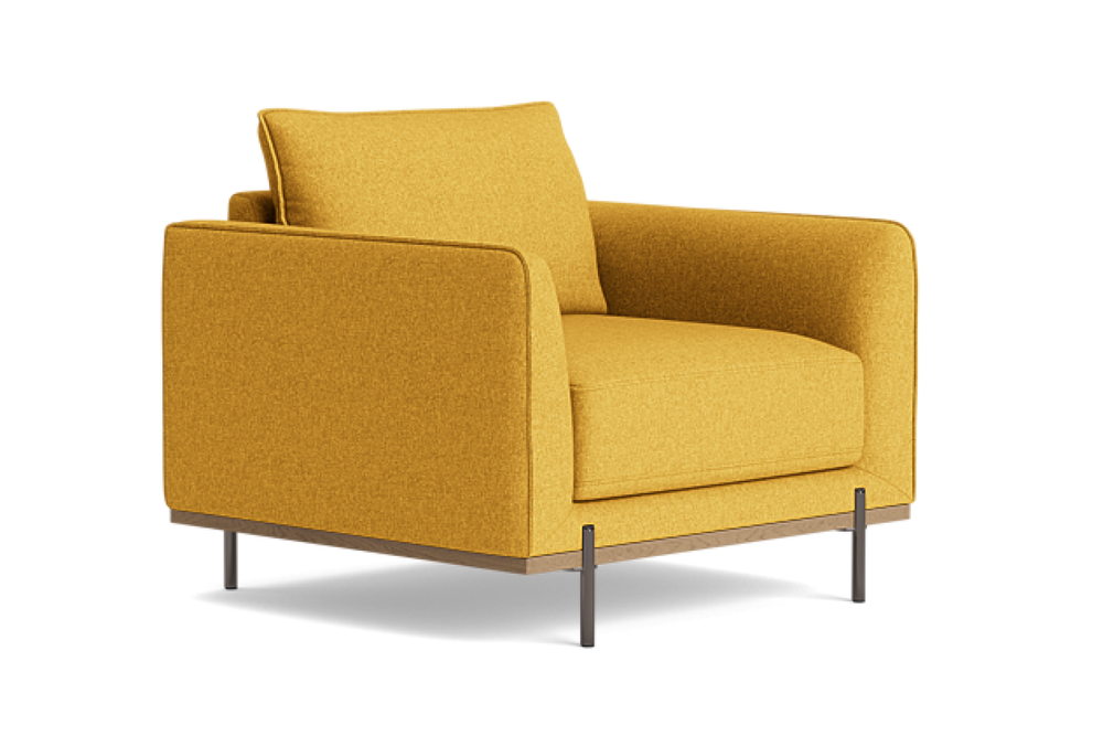 Valencia Azure Modern Fabric Accent Chair, Ochre