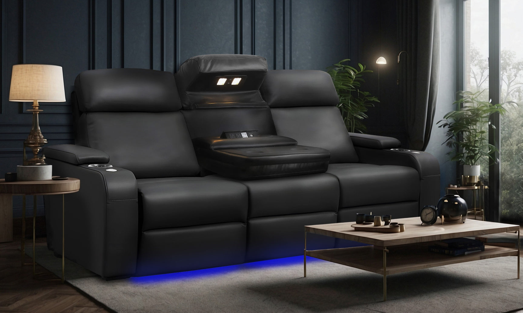 Valencia Bellagio Home Cinema Seating Manual Recliner Console