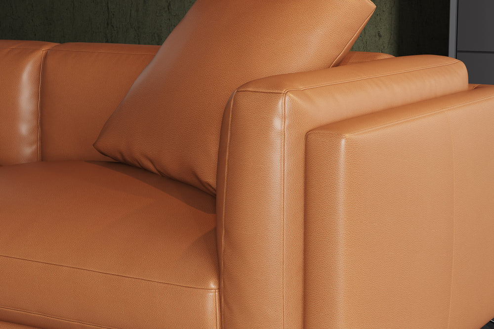 Valencia Zadar Leather Sofa with Left Chaise, Cognac