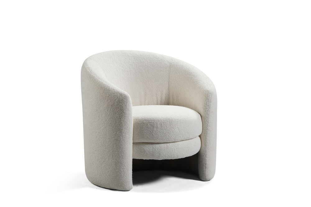 Valencia Carla Fabric Accent Chair, Cream Color