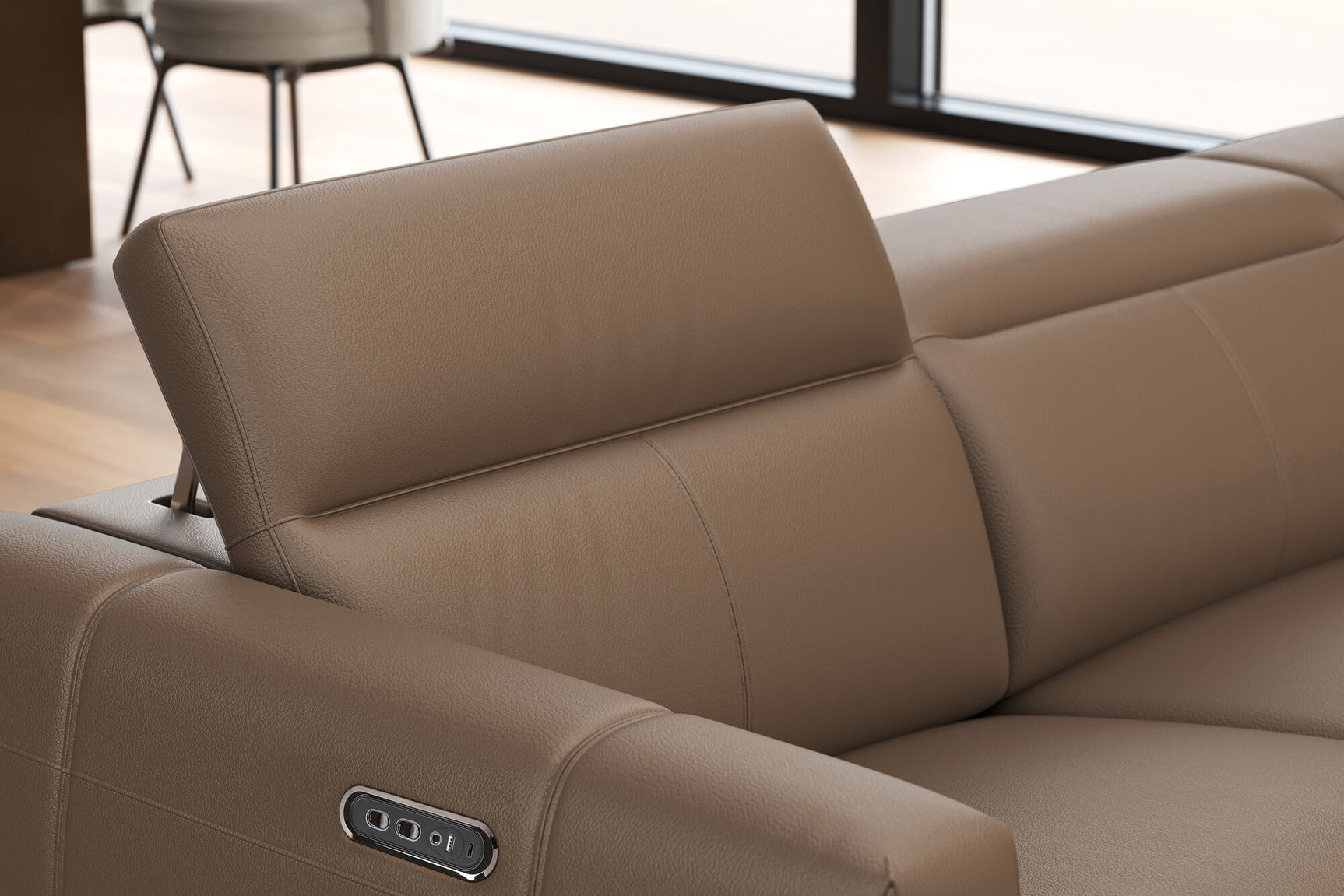 Carmen Leather Dual Recliner Corner Sectional