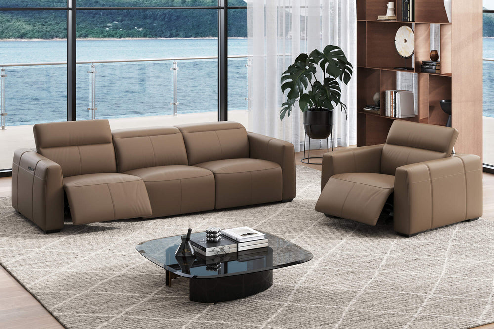 Valencia Carmen Leather Single Recliner Chair, Brown