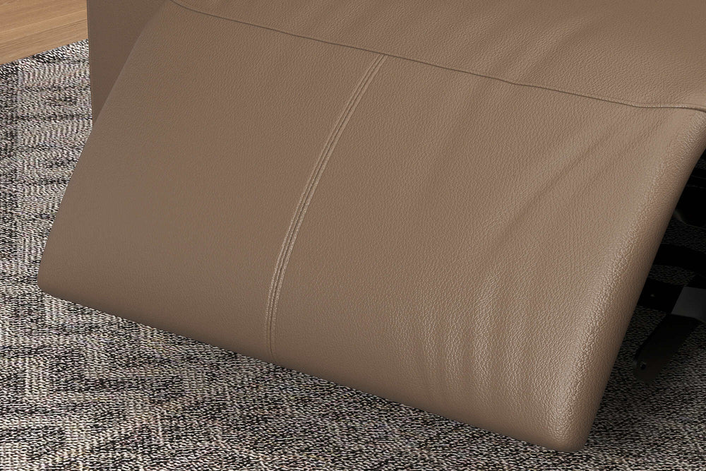 Valencia Carmen Leather Loveseat Dual Recliner with Console Sofa, Brown