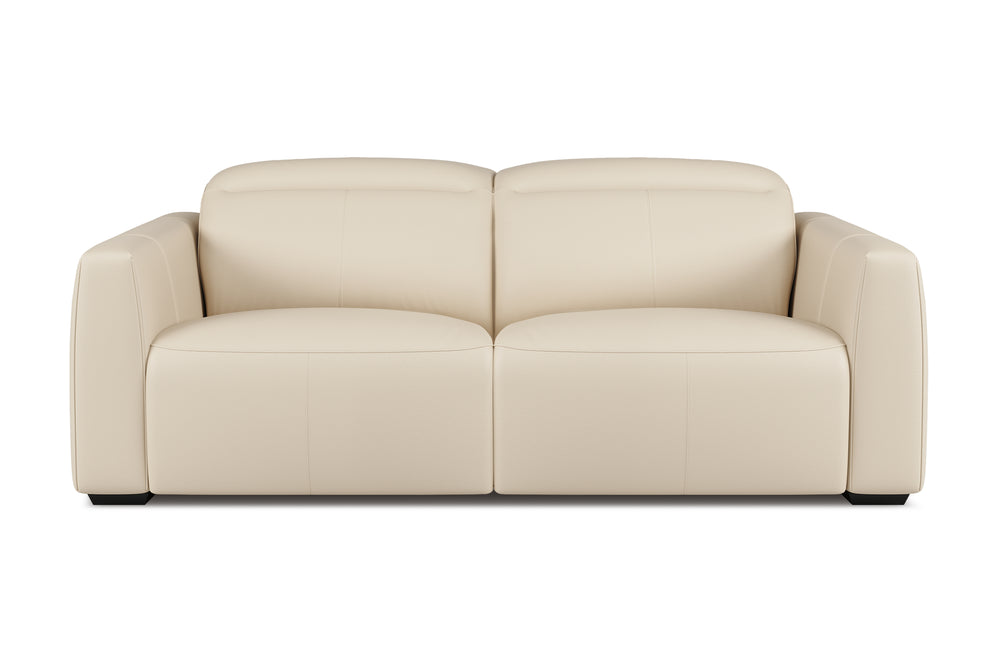 Valencia Carmen Leather 79.5" Loveseat with Dual Recliner Sofa, Beige