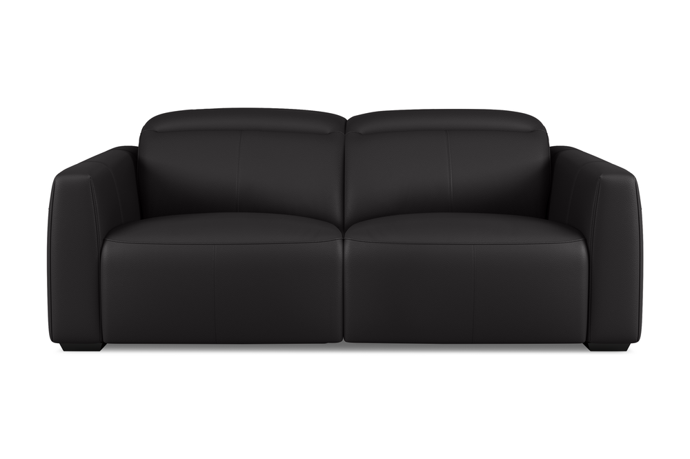 Valencia Carmen Leather 79.5" Loveseat with Dual Recliner Sofa, Black