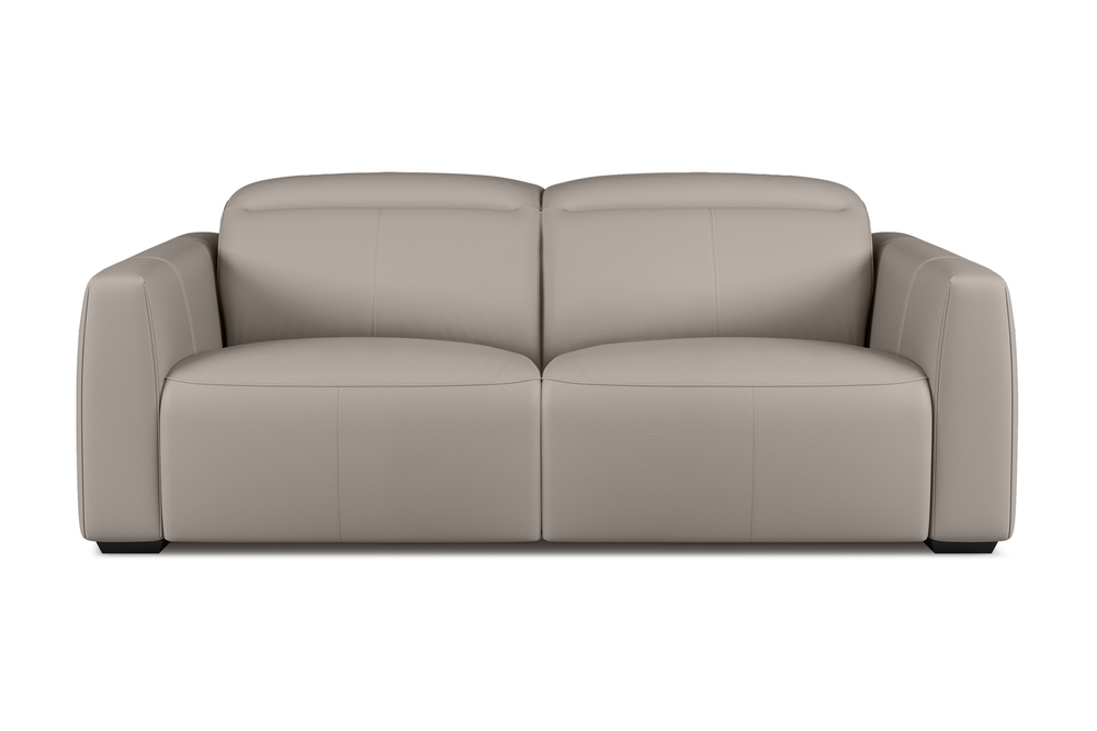 Valencia Carmen Leather 79.5" Loveseat with Dual Recliner Sofa, Light Grey