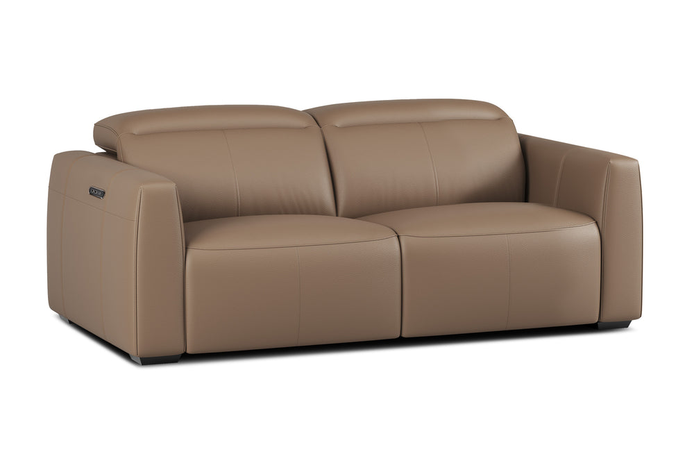Valencia Carmen Leather 79.5" Loveseat with Dual Recliner Sofa, Brown