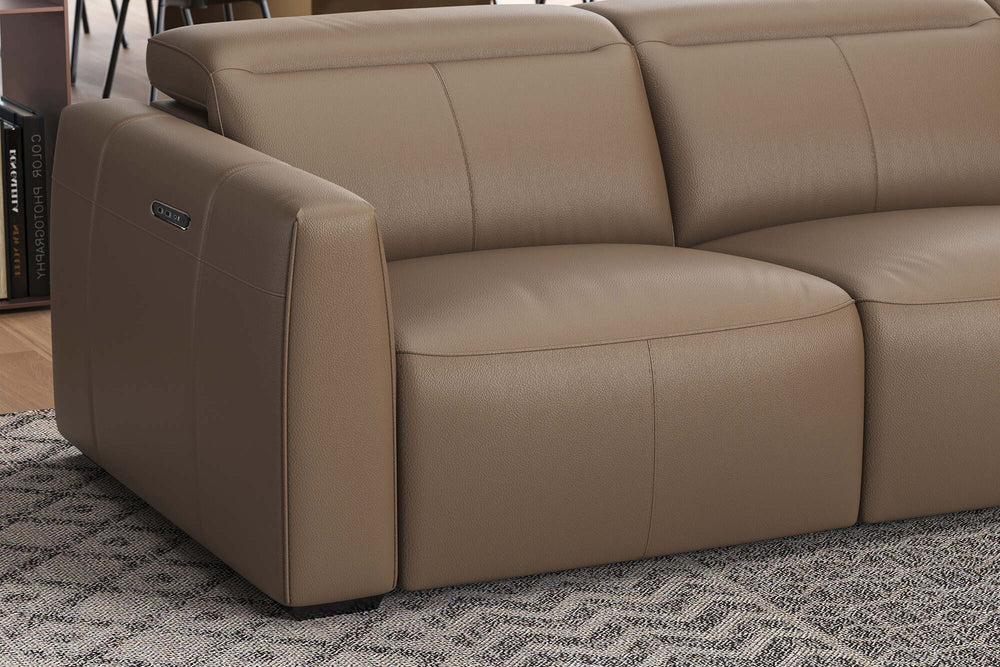 Valencia Carmen Leather 79.5" Loveseat with Dual Recliner Sofa, Brown