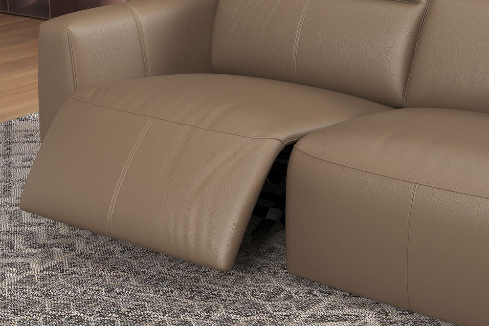 Valencia Carmen Leather 79.5" Loveseat with Dual Recliner Sofa, Brown