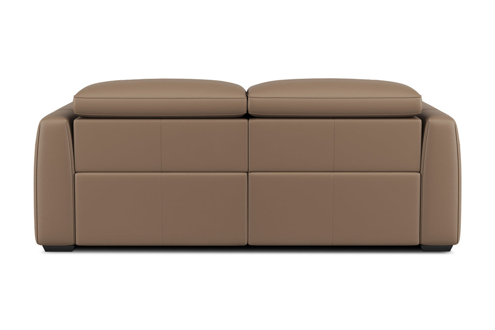 Valencia Carmen Leather 79.5" Loveseat with Dual Recliner Sofa, Brown