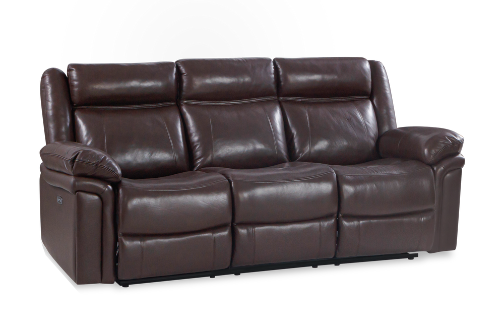 Leather reclining hot sale console loveseat