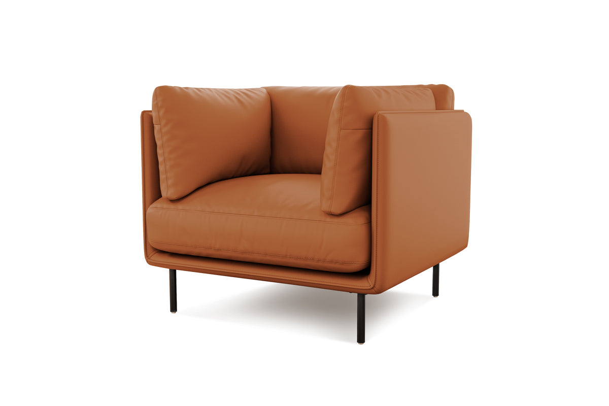 Valencia Chloe Leather Accent Chair, Cognac