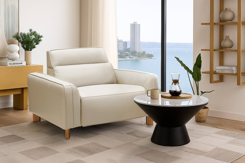 Valencia Lesley Top Grain Leather Single Recliner Seat, Beige