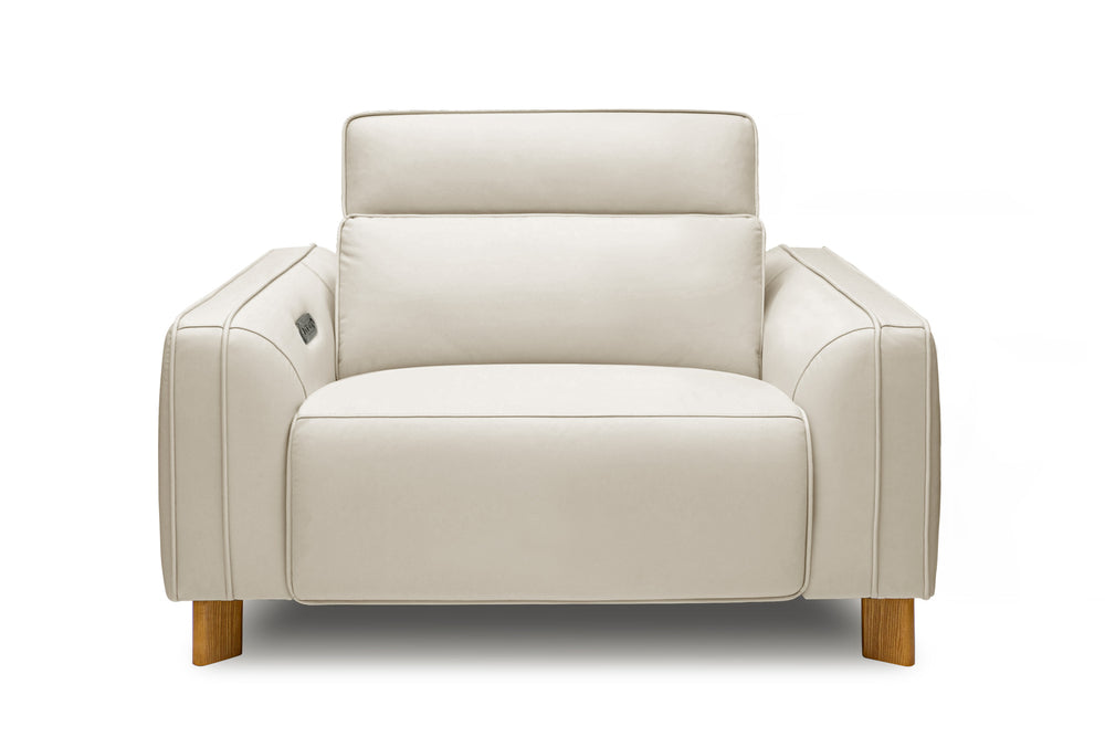 Valencia Lesley Top Grain Leather Single Recliner Seat, Beige