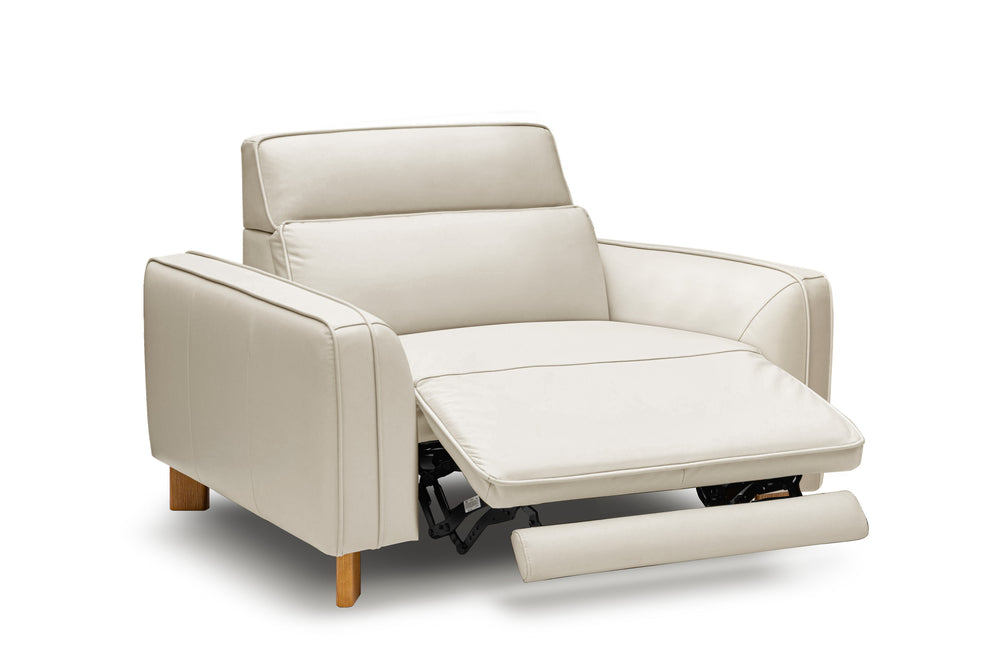 Valencia Lesley Top Grain Leather Single Recliner Seat, Beige
