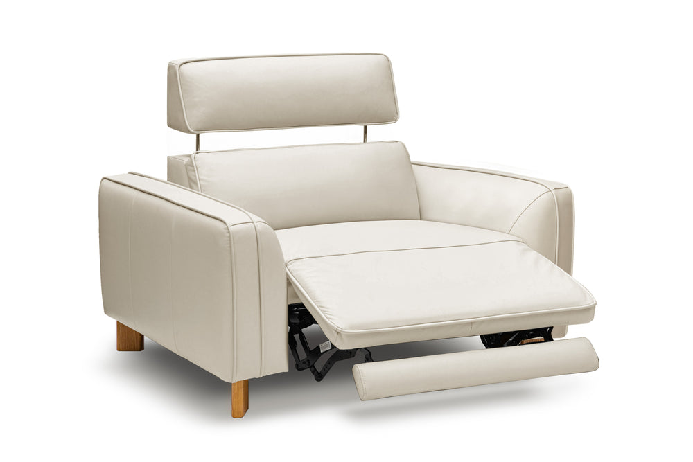 Valencia Lesley Top Grain Leather Single Recliner Seat, Beige
