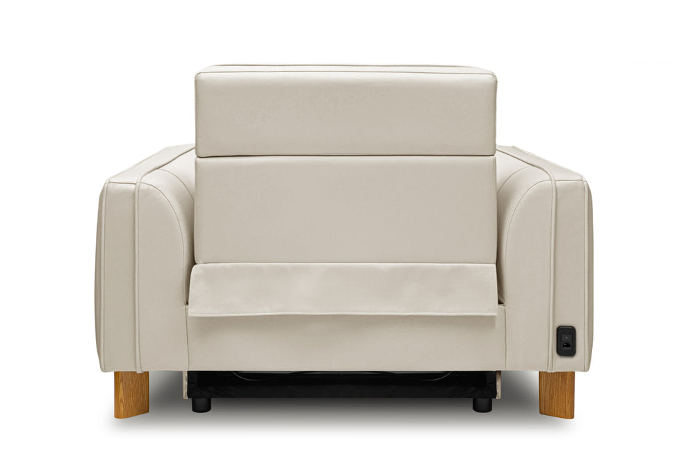 Valencia Lesley Top Grain Leather Single Recliner Seat, Beige