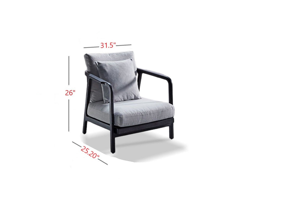 Valencia Calantha Polyester Linen Fabric Accent Chair, Light Grey
