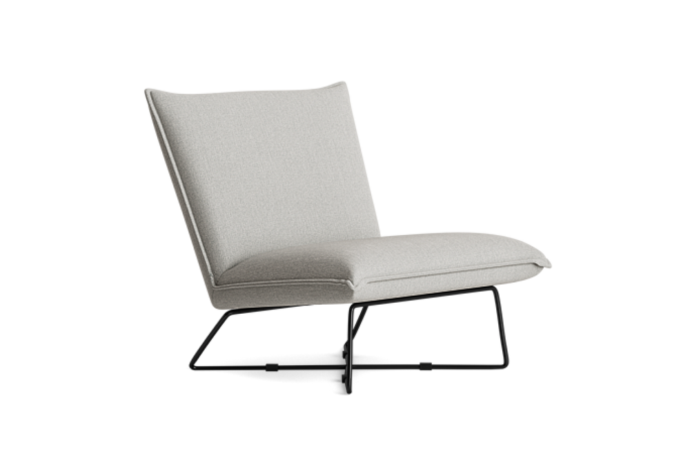 Valencia Eirian Polyester Linen Fabric Accent Chair, Light Gray