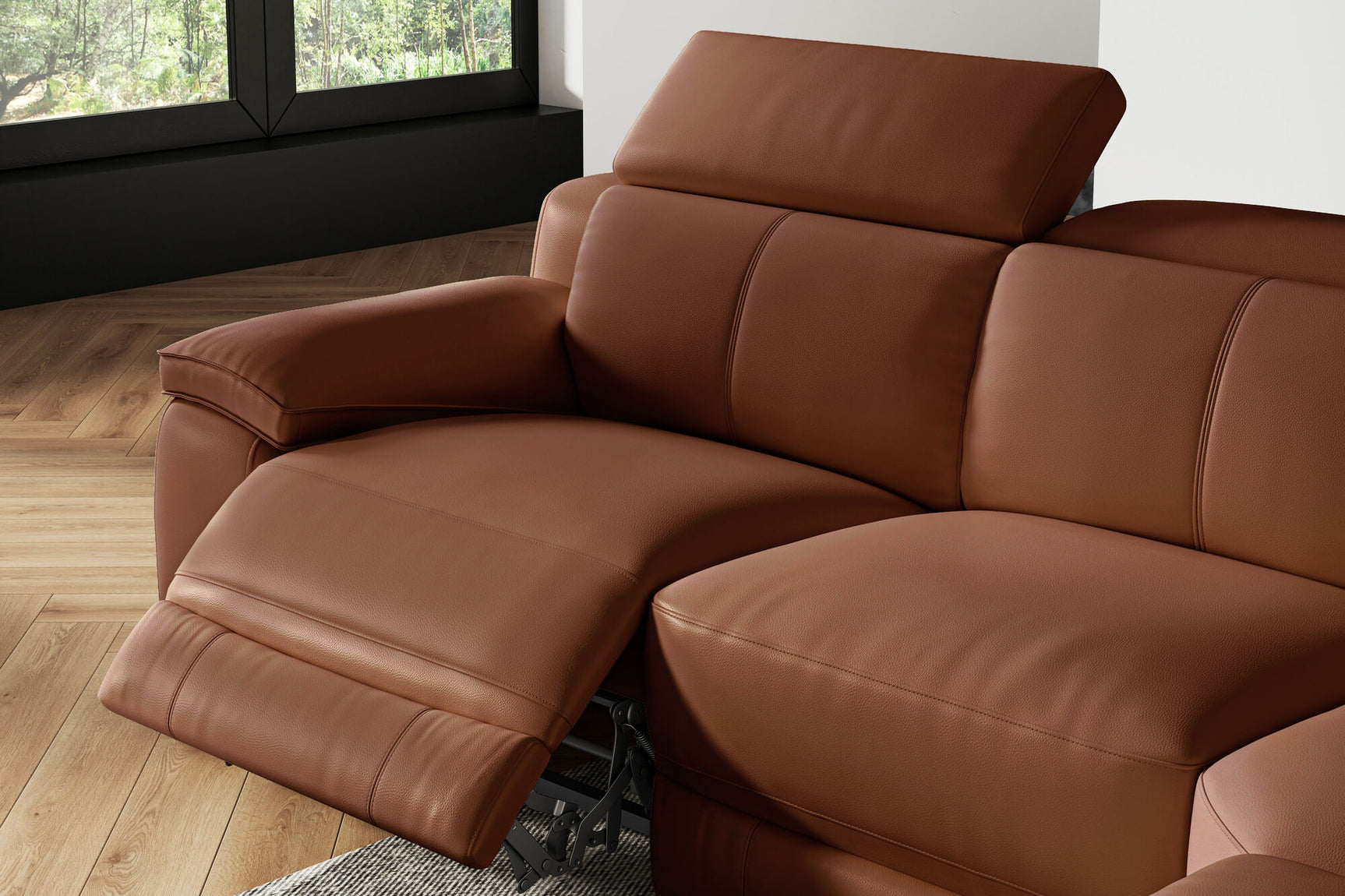 Ellie Leather Corner Sectional Sofa