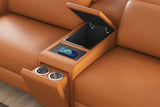 Elodie Leather Dual Recliner Sofa with Console