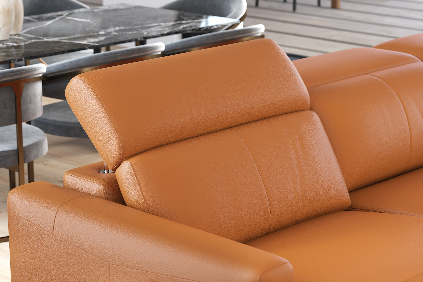 Elodie Leather Recliner Sectional Sofa