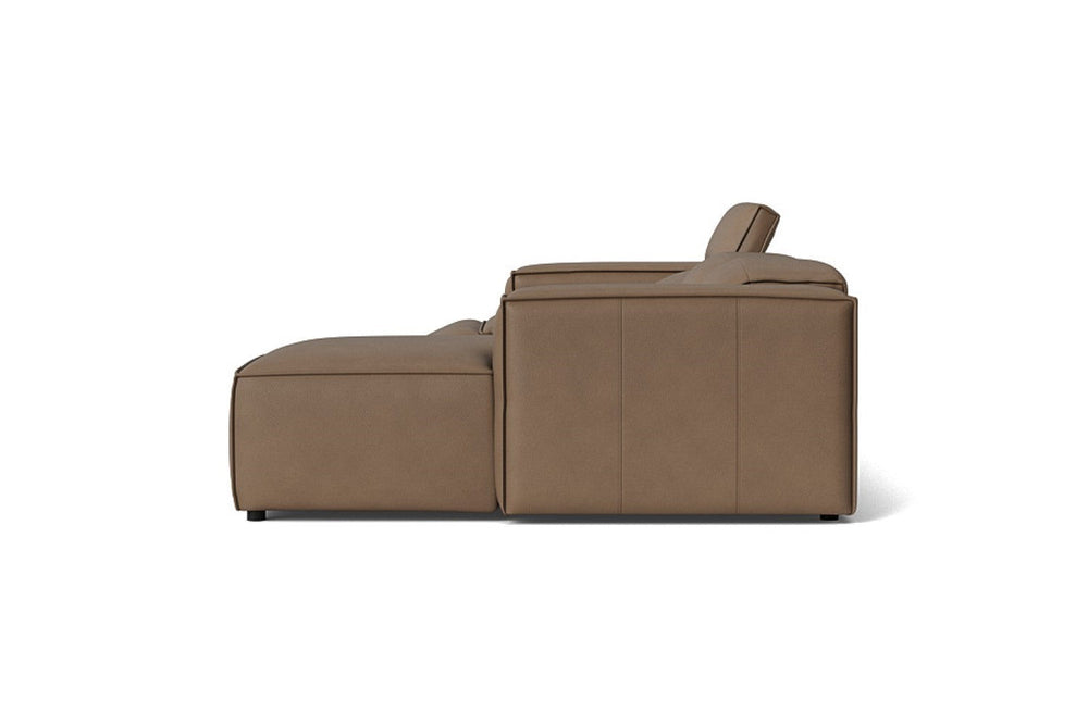 Valencia Emery Leather Sectional Sofa, Recliner Three Seats with Right Chaise, Brown