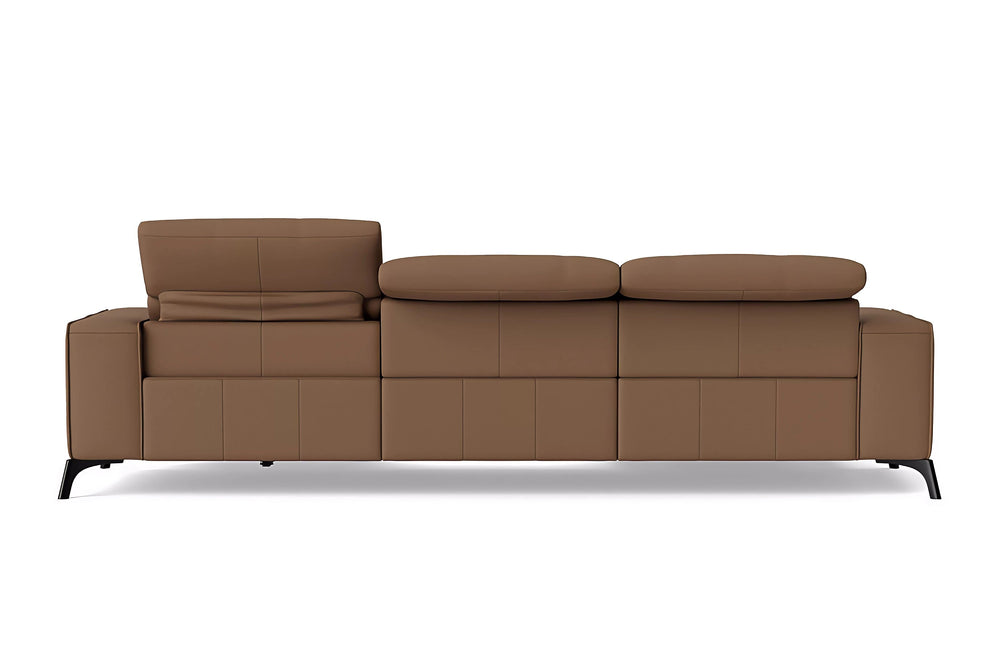 Valencia Esther Top Grain Leather Sofa, Three Seats with Left Chaise, Brown