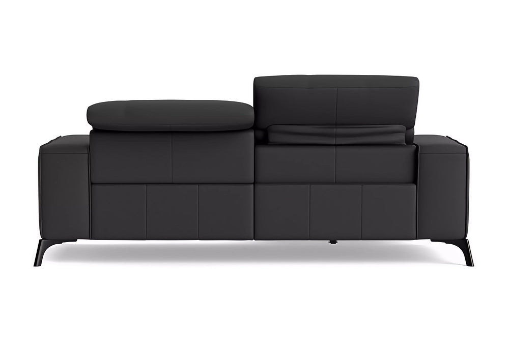 Valencia Esther Top Grain Leather Loveseat Sofa, Black