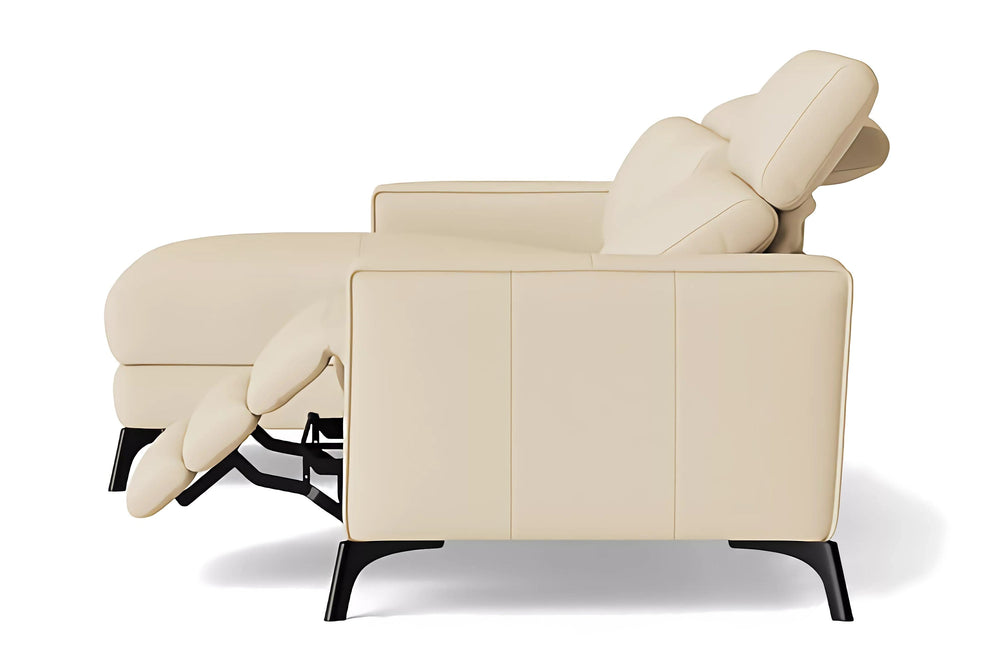 Valencia Esther Top Grain Leather Sofa, Three Seats with Left Chaise, Beige