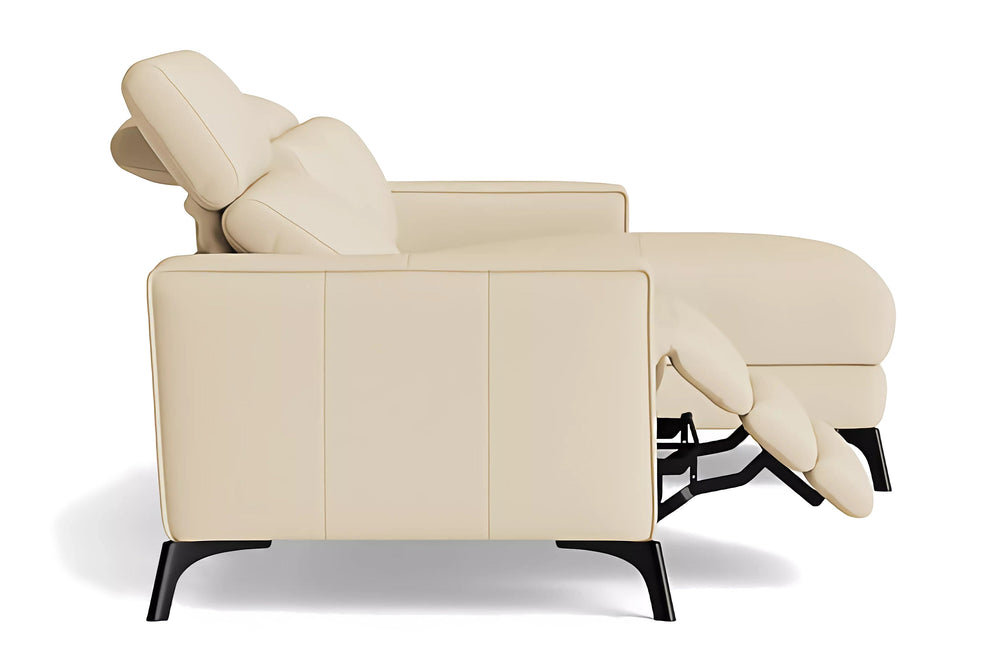 Valencia Esther Top Grain Leather Sofa, Three Seats with Right Chaise, Beige