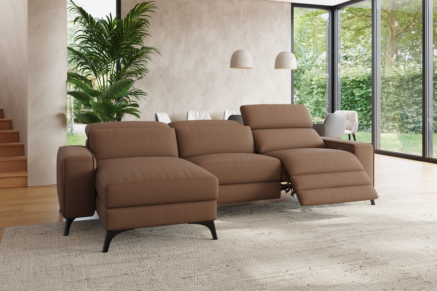 Esther Leather Recliner Sectional Sofa