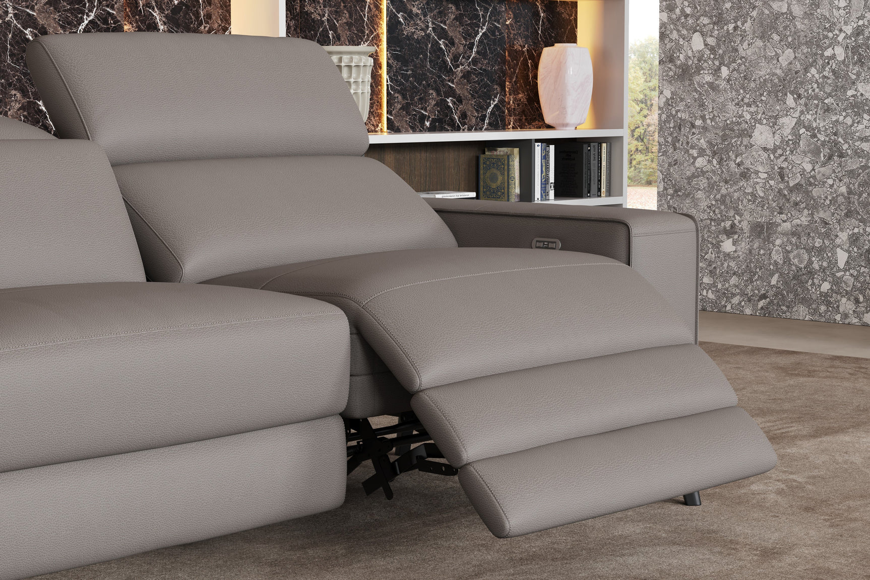 Esther Leather Recliner Sectional Sofa