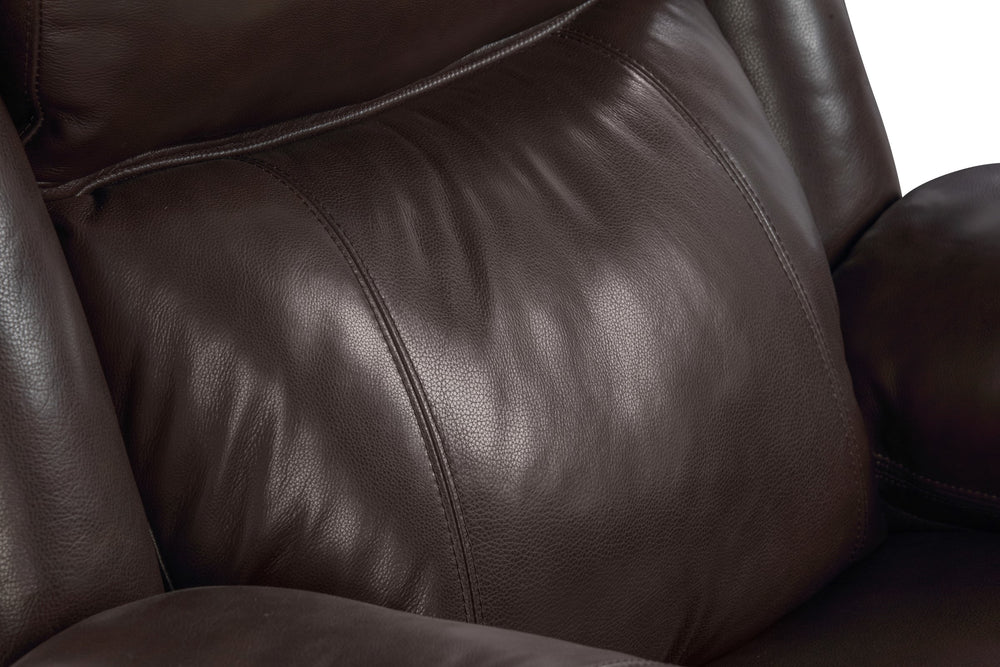 Valencia Charlie Italian Nappa leather 11000 Recliner Loveseat with Console, Dark Chocolate