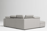Valencia Finn Fabric Sectional Sofa Bed with Left Hand Storage, Light Grey Color