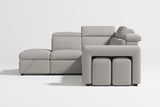 Valencia Finn Fabric Sectional Sofa Bed with Left Hand Storage, Light Grey Color