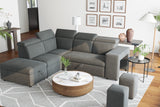 Valencia Finn Fabric Sectional Sofa Bed with Left Hand Storage, Dark Grey Color