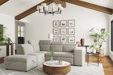 Valencia Finn Fabric Sectional Sofa Bed with Left Hand Storage, Light Grey Color
