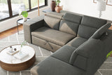 Valencia Finn Fabric Sectional Sofa Bed with Right Hand Storage, Dark Grey Color