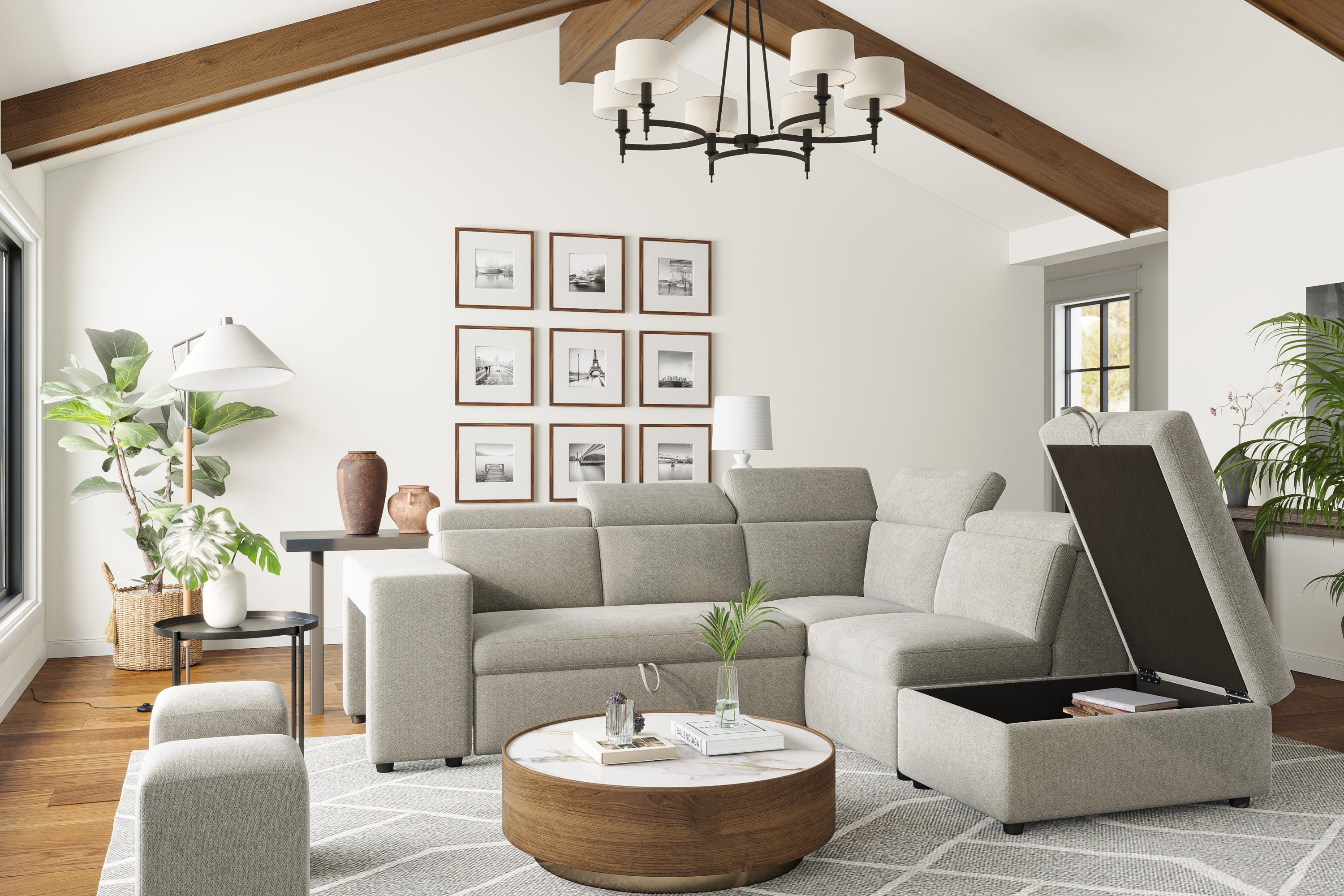 Light grey deals sectional living room