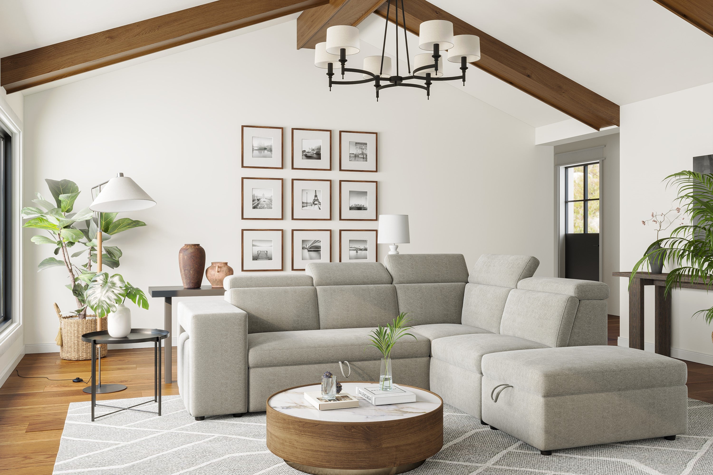 Long grey deals sectional couch