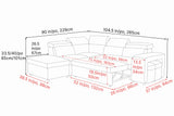 Valencia Finn Fabric Sectional Sofa Bed with Left Hand Storage, Dark Grey Color