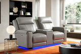 Harbour Immersive Audio Leather Dual Recliner Loveseat Sofa with Heat & Massage & Ventilation