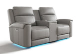 Harbour Immersive Audio Leather Dual Recliner Loveseat Sofa with Heat & Massage & Ventilation