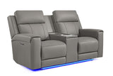 Harbour Immersive Audio Leather Dual Recliner Loveseat Sofa with Heat & Massage & Ventilation