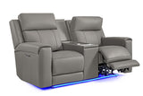 Harbour Immersive Audio Leather Dual Recliner Loveseat Sofa with Heat & Massage & Ventilation